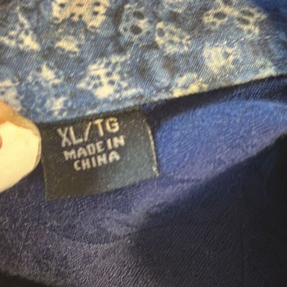 Robert Graham Men’s Navy Blue Paisley Long-Sleeve Button-Up Shirt XL Flip Cuff - Picture 10 of 12